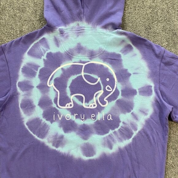 Ivory Ella Dusk Burst Tie Dye Sweatshirt Hoodie Womens Small S Purple Blue NWT - Picture 14 of 16